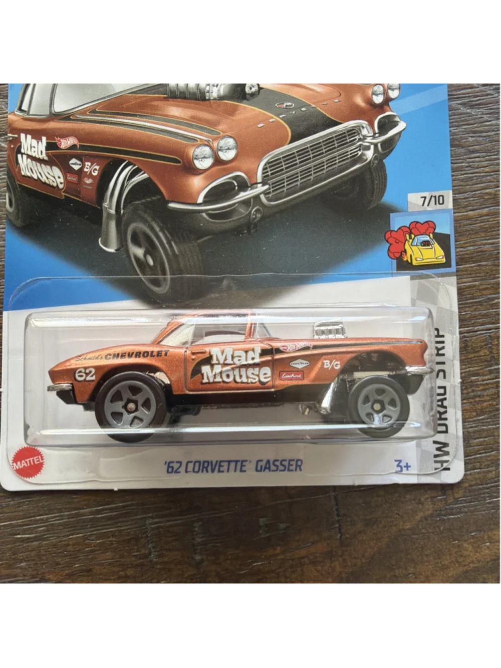 NEW Hot Wheels '62 Corvette Gasser 225/250 HW Drag Strip 7/10 Brown MAD MOUSE